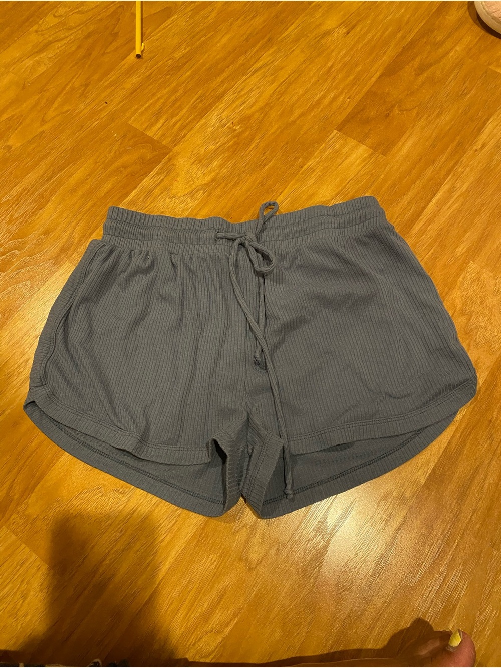 Timing Women's Ribbed Drawstring Shorts in Gray